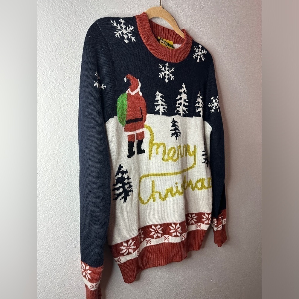 Tipsy Elves Merry Christmas Crew Neck Pullover Sweater Men’s Medium - Picture 3 of 11
